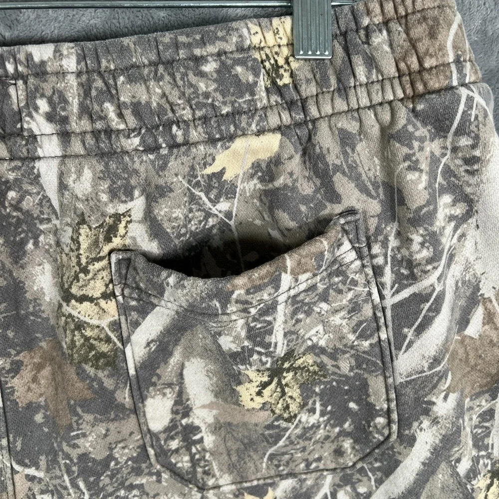 Abercrombie & Fitch Camo Sweat Shorts Mens XL Green Drawstring Tree Woodland